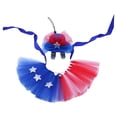 thumbnail image 3 of Linda falda tutú traje patriótico rojo azul y blanca falda 2pcs disfraz del día de independencia de mascotas para la decoración de gatitos, 3 of 8