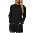 thumbnail image 3 of TEMOFON Womens Sweaters Long Sleeve Tunic Tops Casual Fall Turtleneck Soft Sweaters Comfy Shirts Loose Knit Pullover for Women Winter Clothes with Pocket, 3 of 8