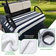 thumbnail image 5 of Golf Cart Seat Covers for 2 Seater,Navy Blue White Striped Microfiber Cart Seat Towel Blanket,Grey Farmhouse Stripe Abstract Art Absorbent NonSlip Bench Seats Protector for Golf Course 51"x31", 5 of 9