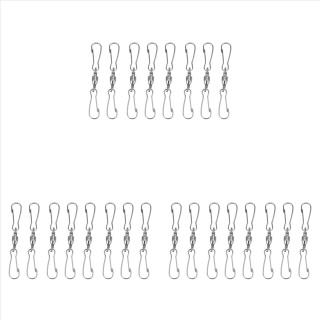 Paquete Doble de 24 Pinzas Giratorias Giratorios para Hiladores de Viento, Mangas de Viento, Comederos para PáJaros, Carillones de Viento Fiesta de Tornados de Cristal