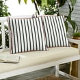 thumbnail image 2 of Set of 2 White and Indigo Blue Stripe With Coral Orange Trim Sunbrella Outdoor Pillow 18", 2 of 2