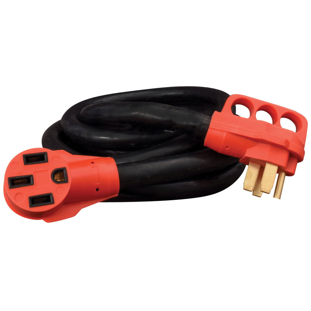 Valterra Mighty Cord RV 50-Amp 90-Degree Detachable Power Cord Red 25-Foot Cord for RV 