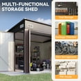 thumbnail image 5 of Aoxun 9.5'x7.5' Shed Outdoor Storage Shed with Triple Lockable Door Metal Storage Cabinet with Slopping Roof for Tools Bicycles Storage for Garden, Patio, Courtyard (Brown), 5 of 8