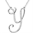thumbnail image 1 of Diamond "Y" Initial Pendant 18" Necklace 14K White Gold, 1 of 2