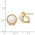 Charming AAA 11-12mm real south sea white bread pearl earrings with 14k Gold e Charming AAA 11-12mm real south sea white bread pearl earrings with 14k Gold e
