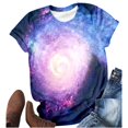thumbnail image 3 of TINZ T-Shirt à Manches Courtes Col Rond Imprimé Galaxie pour Femmes Hauts Amples pour Femmes, 3 of 3