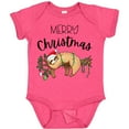 thumbnail image 3 of Inktastic Merry Christmas Cute Sloth with Santa Hat and Lights Boys or Girls Baby Bodysuit, 3 of 5