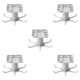 thumbnail image 2 of Bewildely Gancho giratorio autoadhesivo sin perforaciones con 6 ganchos Bolsa para lazos de pared Colgador multiusos Estante de cocina giratorio Gris 5Conjunto, 2 of 6