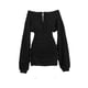 thumbnail image 3 of Vestido corto plisado de manga larga con hombros descubiertos para mujer, traje Sexy de estilo callejero para fiesta, primavera y otoño, 2023, 3 of 3