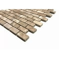 thumbnail image 3 of CIRCLE- Emperador Light 1X2 Tumbled Marble Mosaic Tile Wall Backsplash Floor Kitchen, 3 of 5