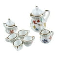 thumbnail image 3 of 30 Piece Miniature Dinnerware Porcelain Tea Set Tableware Cup Plate Colorful Floral Print, 3 of 7