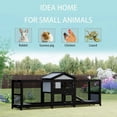 thumbnail image 4 of Large Wooden Rabbit Cage Small Animal Cage Indoor Outdoor Pet Cage With Removable Tray And Wire Mesh Bedding Area 2Running Cages, 4 of 6