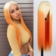 thumbnail image 2 of Xihbxyly Peluca de Pelo Largo, Sintética, Color Naranja, con Malla Interior Ajustable y Transpirable, 65 Cm de Largo, Ideal para Fiestas de Cosplay, Accesorio de Moda para Mujer, Estilo Cómodo., 2 of 7