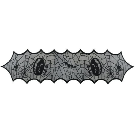 

Halloween Table Runner Halloween Spider Web Table Runner Black Lace Spider Web Pumpkin Tablerunner for Holiday Indoor Outdoor Home Party Table Decoration