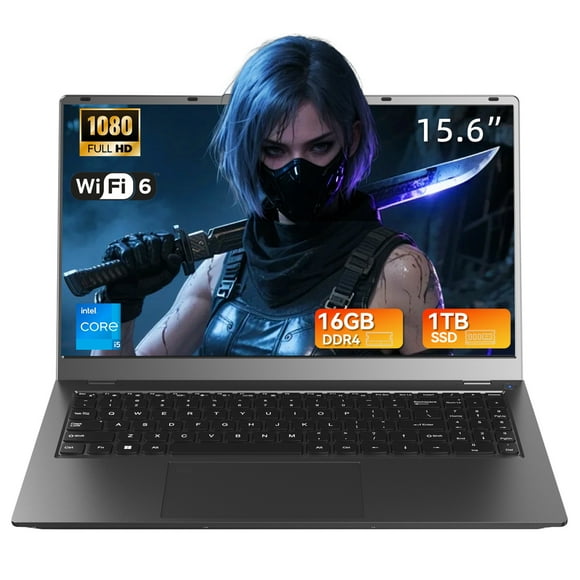 BREB 15.6" IPS Business Laptop: Intel i5-1240P (12-Core), 16GB RAM, 1TB SSD Lightweight for Office & Casual Gaming
