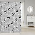 thumbnail image 2 of Cute Panda Shower Curtain Kawaii Animals Bathroom Shower Curtain Set for Kids Adult Black White Gray Bath Curtain Cartoon Panda Waterproof Curtains Room Decor 72 x 72 Inch, 2 of 6