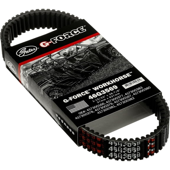 Gates G-Force WorkHorse 46G3569 Continuously Variable Transmission (CVT) Belt - fits select 2005-2021 Arctic Cat, 2018-2019 Textron, and 2021 Tracker