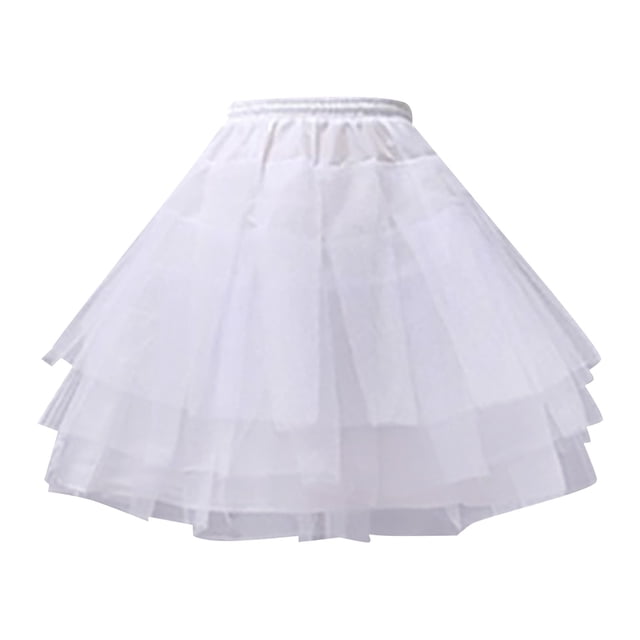 Fgnfyis Carnival Tutu Dancing Skirt Women's Solid Color Layered Petticoat Lady's Tutu Underskirt Short Daily Boneless Skirt Ballet Skirt Women White B