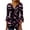 Multicolor Plus Size Blouse for Women_q, variant on CYMMPU Loose Fit Button V Neck Flare Sleeve 3/4 Sleeve Spring Tops Fall Trendy Shirts Flower Printed Blouses for Women Dressy Casual Empire Waist A Line T-Shirts Multicolor S