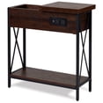 thumbnail image 6 of DecorTech Metal and Wood Flip Top End Table with AC Power and USB Charging Ports, Walnut, 6 of 12
