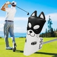 thumbnail image 1 of Golf Putter Headcover Dog Pattern Covers Blade Club Club Head Cover Golf Head Cover Non-Slip Protector Black, 1 of 9