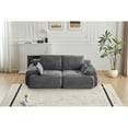 thumbnail image 4 of SOULART 84.25" Cloud Couch, Gray Modern Modular Loveseat Sofa with Memory Foam & Corduroy Fabric, Pet-Friendly, No Assembly Required, 4 of 9