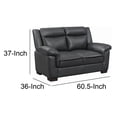 thumbnail image 5 of Benjara Contemporary Faux Leather & Wood Loveseat With Cushioned Armrests- Black, 5 of 11