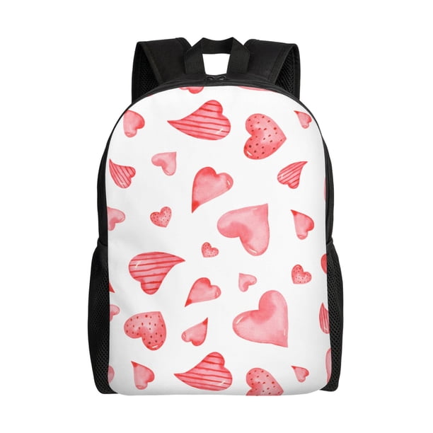 Fotbe Pink Hearts Mochila de Viaje para Laptop, Mochila Ejecutiva Delgada y Resistente 15.6"