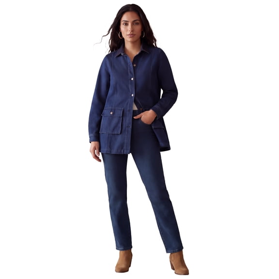Jessica London Women's Plus Size Classic Denim Barn Jacket