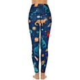thumbnail image 5 of Painted Space Dinosaurs Print Leggings Pockets Printed Yoga Pants Push Up Workout Yoga Legging Retro Stretch Sports Tights, 5 of 6