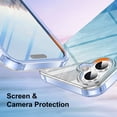 thumbnail image 4 of ELEHOLD Clear Case for iPhone 16, Full Body Rugged Case Built with Screen Protector,Soft TPU Bumper Gradient Feather Design Case,Blue, 4 of 6