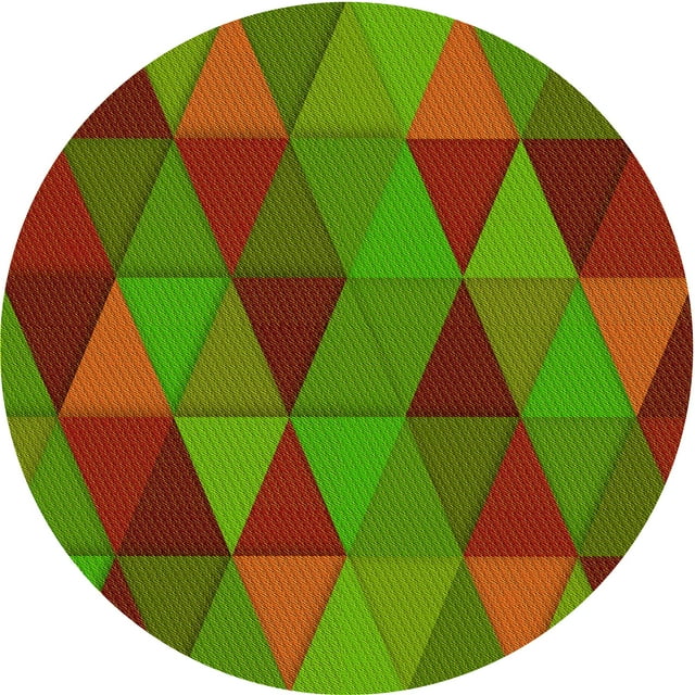 Ahgly Company Tapis d'Intérieur Rond Lavable en Machine Transitionnel Acajou Brun, 6 Pieds Rond