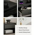 thumbnail image 4 of Joyyskill Modern Floating Nightstand with Drawer and Open Shelf, Small Wall Mounted Bedside End Table, Black, 4 of 6