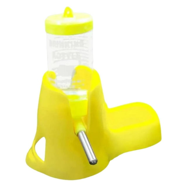 Botella de agua para hámster de 80 ml, base estable, color , antigoteo, a prueba de fugas, dispensador de agua para ratones y jerbos. Amarillo