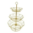 thumbnail image 1 of Cesta de frutas para encimera, soporte para galletas de fiesta, ideal para bodas y cumpleaños. Oro hexagonal, 1 of 9
