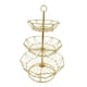thumbnail image 1 of Cesta de frutas de 3 niveles, soporte para frutero de cocina, soporte de almacenamiento para mesa de comedor Oro hexagonal, 1 of 9