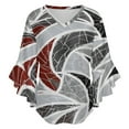 thumbnail image 5 of Abstract Red Grey Mosaic Art Women's V-Neck Blouse With 3/4 Ruffled Bell Sleeves Casual Top Ladies Blouses, 5 of 7
