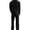 Black, variant on Men's 2 Piece Linen Suits Long Sleeve Button down Cardigan and Loose Fit Plain Trousers Walking Casual Suits White XXL