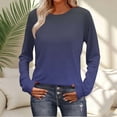 thumbnail image 2 of Hinvhai Women's Sweatshirts - Prints Trendy Crewneck Long Sleeve Gradient Block Comfy Pullover Tops Navy XL(XL), 2 of 8