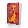 thumbnail image 2 of Artery8 Birthday Card Spiky Yellow Red Dinosaur Cartoon Cute 7th 7 Year Old For Child Kids Son Daughter Greeting Card, 2 of 3