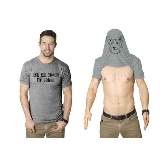 Ask Me About My Corgi T Shirt Funny Dog Flip Puppy Lover Owner Costume Graphic Graphic Tees