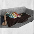 thumbnail image 6 of Love Soft Flannel Fleece Blanket, Colorful Hipster Hot Air Balloon with Live Laugh Love Phrase Cheerful Fun Retro Style, Cozy Plush for Indoor and Outdoor Use, 60" x 80", Multicolor, by Ambesonne, 6 of 6