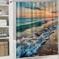 thumbnail image 6 of Orinice  Shower Curtain Set Beautiful Sunrise Over Sea Beach Sunny Sunset Marine Natural with Non-Slip Rugs Toilet Lid Cover and Bath Mat Bathroom Decor Set  60x72, 6 of 7