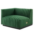 thumbnail image 4 of Modular Loveseat Sofa Couch, Black Green, Velvet, French Living Lounge Cafe Lobby Hospitality Restaurant, Modern Contemporary Boutique HB33971, 4 of 11
