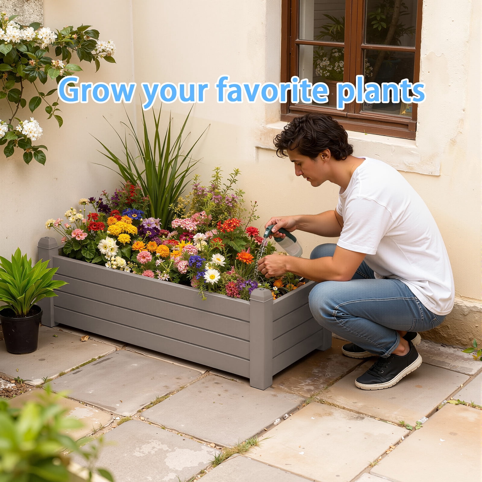 MINDYES Raised Garden Bed , Planter Raised Garden Boxes Outdoor, Raised Garden Beds for Vegetables 43.31*17.72*12.6 inch
