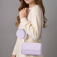 thumbnail image 6 of Small Solid Color Shoulder Bag for Women Zipper Crossbody Bags PU Leather Satchel with Detachable Coin Pouch for Daily Use Commuting Shopping, 6 of 8