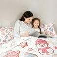 thumbnail image 5 of Castle Fairy Christmas Snowman 3-Piece Full Size Comforter Sets for Teens Girls Boys,Happy Xmas Bedding Comforter Set,Candy Cane Lightweight Bedding Sets,Luxury Bedroom Decor, 5 of 8