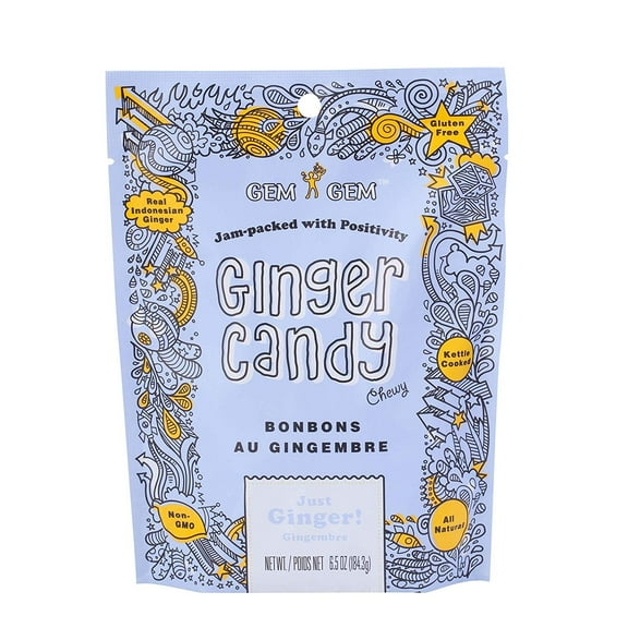 Gem Gem Ginger Candy Chewy Ginger Chews Original, 6.5oz, Pack of 1