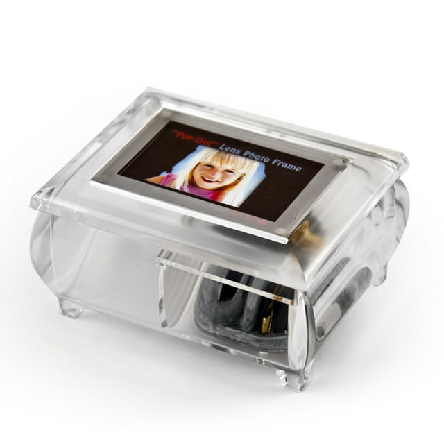 3" X 2" Wallet Size Clear Photo Frame Music Box With New Pop-Out Lens System - Stairway to Heaven