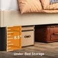thumbnail image 6 of Asofer Queen Size Bed Frame with Adjustable Headboard, Upholstered Platform Bed, No Box Spring Needed, Beige, 6 of 11